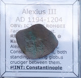 #g077# Byzantine Trachy coin of Alexius III from 1194-1204 AD (Constantinople)