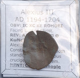 #g569# Byzantine Trachy coin of Alexius III from 1194-1204 AD (Constantinople)