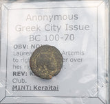 #P181# Anonymous Greek City Issue Bronze Coin of Keraitai from 100-70 BC
