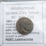 #k491# Anonymous Greek City Issue Bronze Coin of Lysimacheia from 309-220 BC