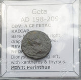 #o659# Roman provincial bronze coin Geta from 198-209 AD (Perinthus)