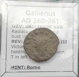 #L171# Roman Antoninianus coin of Gallienus from 260-261 AD