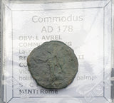 #o380# Roman bronze AE As coin of Commodus from 178 AD