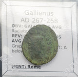 #K028# Roman Antoninianus coin of Gallienus from 267-268 AD