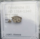 #L402# Bohemian silver 1 pfennig coin of Friedrichs III from 1314-1340 AD