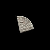 #h147# British silver clipped penny from 1180-1216 AD