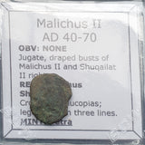 #q243# Nabataean Bronze Prutah Coin of Malichus II from 40-70 AD