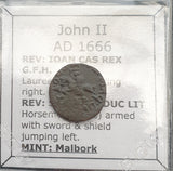 #L158# Polish copper solidus coin of coin of John II from 1666 AD