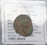 #o957# Roman Antoninianus coin of Gallienus from 267-268 AD