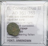 #q266# Roman barbarous issue bronze coin issued by Constantius II from 351-355 AD