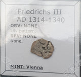 #L403# Bohemian silver 1 pfennig coin of Friedrichs III from 1314-1340 AD