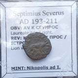 #j377# Roman provincial bronze coin Septimius Severus, 193-211 AD (Nikopolis)