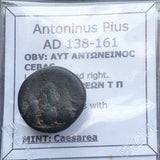 #i325# Roman Ae20 provincial coin of Antoninus Pius from 138-161 AD (Caesarea)