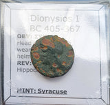 #M445# Sicilian Greek coin of Dionysios I from Syracuse, 405-367 BC.
