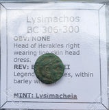 #g422# Greek bronze Macedonian coin of King Lysimachos from 305-281 BC