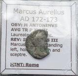#g815# Roman silver fouree denarius coin of Marcus Aurelius from 172-173 AD