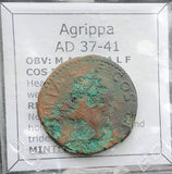 #P114# Roman bronze Ae As coin of Agrippa from 37-41 AD