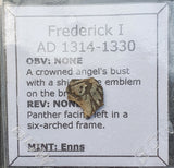 #Q474# Austrian silver 1 Pfennig coin of Frederick I from 1314-1330 AD