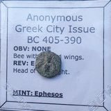 #g108# Anonymous bronze Greek city issue coin from Ephesos from 405-390 BC