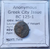 #d797# Anonymous Greek city issue bronze coin from Tyre minted 125-1 BC
