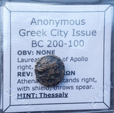 #f547# Rare Anonymous Greek City Issue Bronze Coin from Thessaly 200-100 BC