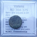 #q042# Roman Bronze coin issued by Valens from 364-375 AD