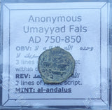 #q469# Anonymous Umayyad Fals copper coin from 750-850 AD