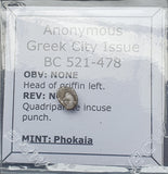 #L585# Anonymous Greek silver Diobol coin of Phokaia, 521-478 BC