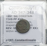 #h129# Roman Bronze coin issued by Constantius II from 347-348 AD