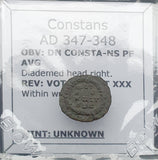#h090# Roman Bronze coin issued by Constans from 347-348 AD