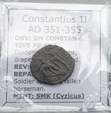 #h128# Roman Bronze coin issued by Constantius II from 351-355 AD