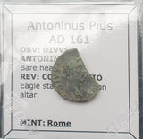 #L130# Roman limes denarius coin of Antoninus Pius from 161 AD
