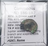 #L131# Roman silver fouree denarius coin of Commodus from 186-187 AD