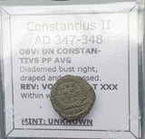 #q040# Roman Bronze coin issued by Constantius II from 347-348 AD