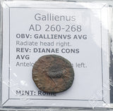#P447# Roman copper Antoninianus coin of Gallienus, minted between 267-268 AD