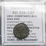 #q228# Roman Bronze coin issued by Constantine I from 335-337 AD