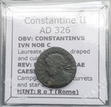 #q353# Roman Bronze coin issued by Constantine II from 326 AD