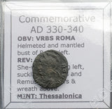 #q215# Commemorative Roman Bronze coin issued by Constantine I from 330-340 AD