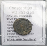 #q061# Roman Bronze coin issued by Constantius II from 351-355 AD