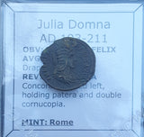 #P274# Roman silver fouree denarius coin of Julia Domna from 193-211 AD
