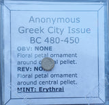 #e341# Anonymous Greek silver coin from Erythrai 480-450 BC