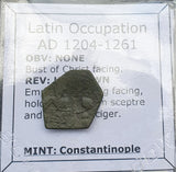 #h706# Byzantine Trachy coin from Latin Occupation of Constantinople 1204-1261