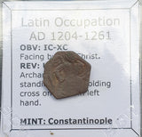#h845# Byzantine Trachy coin from Latin Occupation of Constantinople 1204-1261