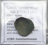 #h666# Byzantine Trachy coin from Latin Occupation of Constantinople 1204-1261