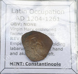 #h687# Byzantine Trachy coin from Latin Occupation of Constantinople 1204-1261