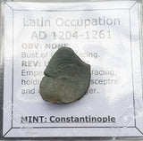 #h703# Byzantine Trachy coin from Latin Occupation of Constantinople 1204-1261