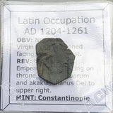 #h690# Byzantine Trachy coin from Latin Occupation of Constantinople 1204-1261