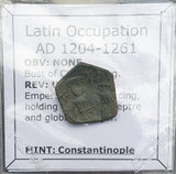 #h855# Byzantine Trachy coin from Latin Occupation of Constantinople 1204-1261