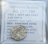 #P381# Roman silver denarius coin of Septimius Severus from 197-198 AD
