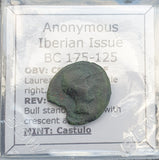 #p661# Anonymous Iberian Greek City Issue Bronze Coin of Castulo from 175-125 BC